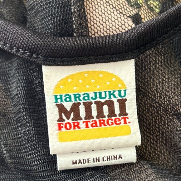 Harajuka Mini SZ 14/16 Pink & Black Sheer Mesh Sequin Dress Party Formal Wedding - Picture 8 of 10